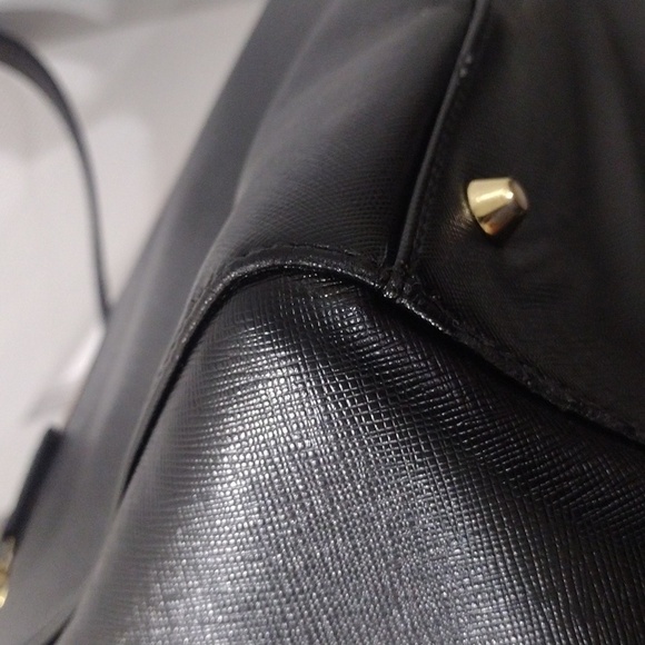 Samantha Vega Black Leather 2 ways Shoulder Bag Handbag - Good Condition - Picture 11 of 15